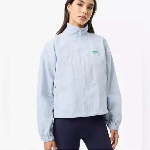 NWT LACOSTE x Bandier Full-Zip Windbreaker Jacket Phoenix Blue Sz L - Picture 1 of 7